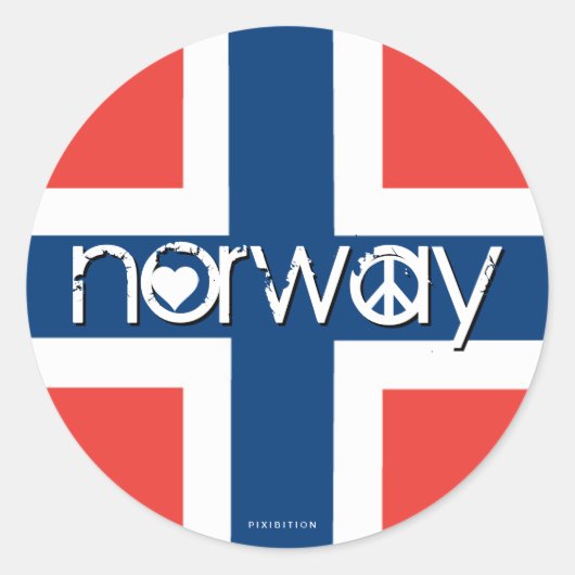 Norwegen Liebe Friedensklemme 1 Runder Aufkleber (Vorderseite)
