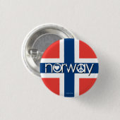 Norwegen-Liebe-Friedensknopf 5 Button (Vorne & Hinten)