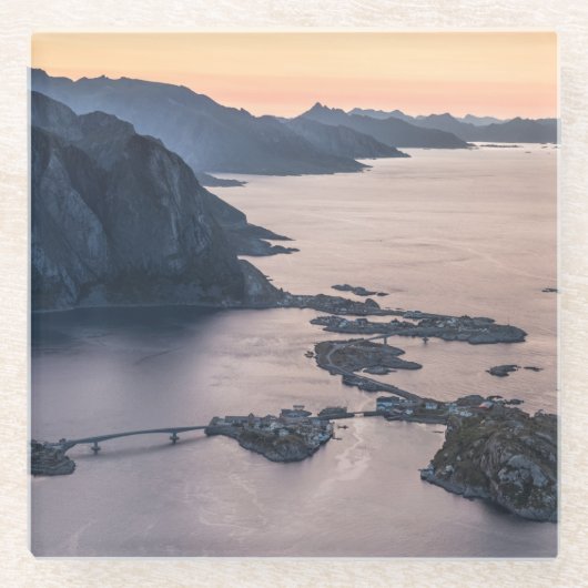 Norwegen Lofoten Glasuntersetzer (Vorderseite)