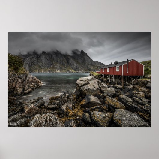 Norwegen Lofoten Inseln Kabine Poster (Vorne)