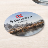 Norwegen Lofoten Runder Pappuntersetzer (Angewinkelt)