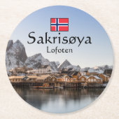 Norwegen Lofoten Runder Pappuntersetzer (Vorderseite)