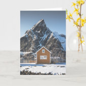 Norwegen Lofoten Yellow Cabin Karte (Gelbe Blume)