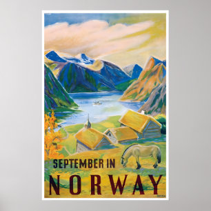 Norwegen Malerei Reiseplakat Norwegischer Kunstdru Poster