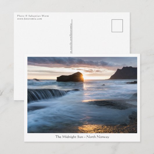 Norwegen Midnight Sun Postkarte (Vorne/Hinten)
