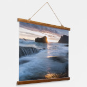 Norwegen Midnight Sun Wandteppich Mit Holzrahmen (Gewinkelt)