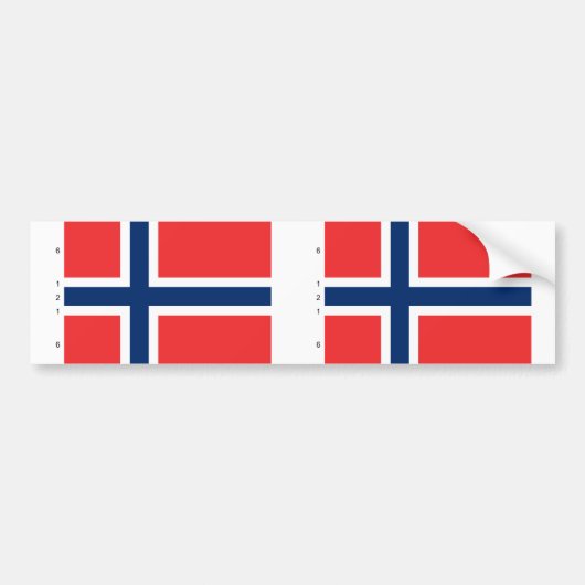 Norwegen mit Anteilen, Norwegen-Flagge Autoaufkleber (Vorne)