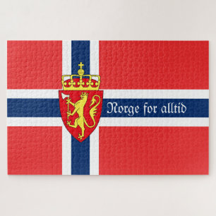 Norwegen, mit Wappen, Norge für alle Puzzle
