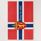 Norwegen, mit Wappen, Norge für Alltid Puzzle (Vertikal)