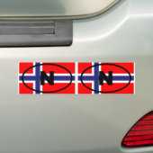 Norwegen N Europäisches Oval Autoaufkleber (Auf Auto)