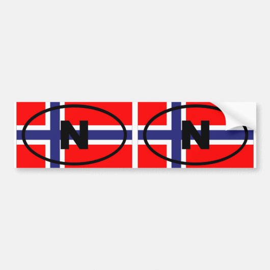 Norwegen N Europäisches Oval Autoaufkleber (Vorne)