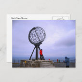 Norwegen, Nordkap, Globus-Symbol Postkarte (Vorne/Hinten)