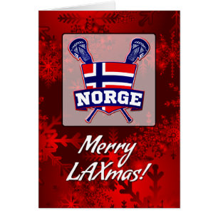 Norwegen Norge Lacrosse Christmas Card julekort
