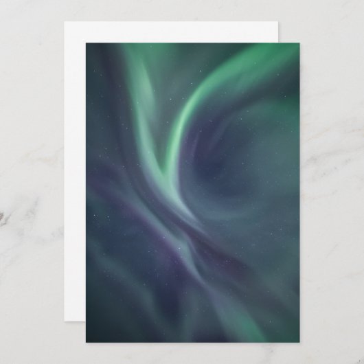 Norwegen Northern Lights Sky Card Save The Date (Vorne/Hinten)