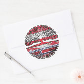 norwegen Norwegisch Österreichisch Österreich Baum Runder Aufkleber (Umschlag)