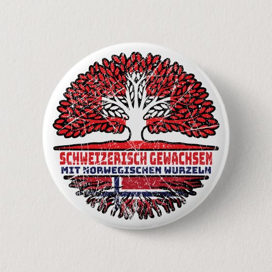 Norwegen Norwegisch Schweizer Schweiz Baum Wurzel Button (Vorderseite)