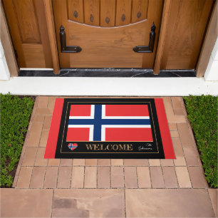 Norwegen & Norwegische Flagge Haus Matten/Sport Wi Fußmatte