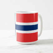 Norwegen, norwegische Flagge, mit Wappen Kaffeetasse (VorderseiteRechts)