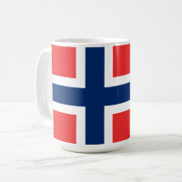 Norwegen, norwegische Flagge, mit Wappen