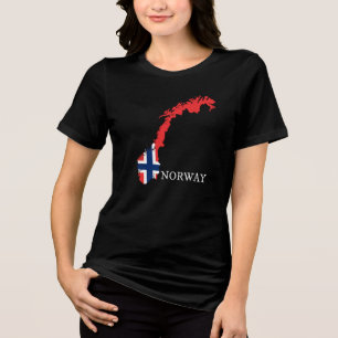 Norwegen - Norwegische Flagge Tri-Blend Shirt