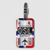 Norwegen OSL Airport Code Gepäcktag Gepäckanhänger (Vorderseite Vertikal)