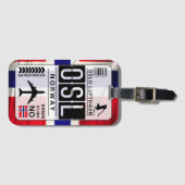 Norwegen OSL Airport Code Gepäcktag Gepäckanhänger (Vorderseite (Horizontal))
