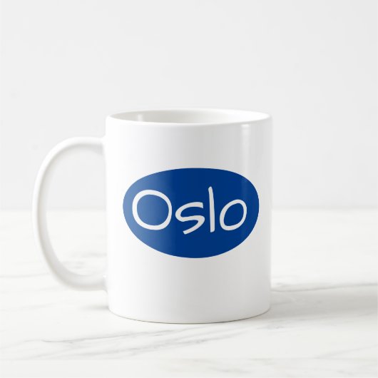 Norwegen Oslo Einmalige Schriftart Tasse (Links)