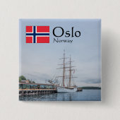 Norwegen Oslo Souvenir Button (Vorderseite)
