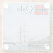 Norwegen Oslo Souvenir Glasuntersetzer (Rückseite)