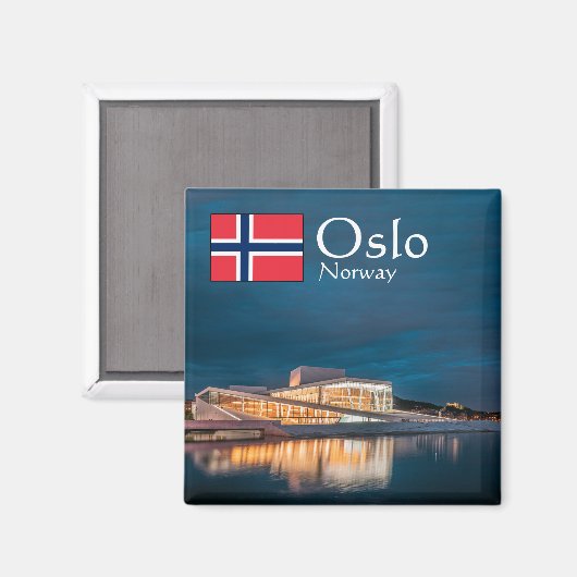 Norwegen Oslo Souvenir Magnet (Vorderseite/Rückseite)
