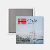 Norwegen Oslo Souvenir Magnet (Vorderseite/Rückseite)