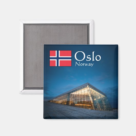 Norwegen Oslo Souvenir Magnet (Vorderseite/Rückseite)