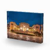 Norwegen Oslo Storting Gebäude bei Nacht Fotoblock (Rechts)