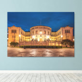 Norwegen Oslo Storting Gebäude bei Nacht Leinwanddruck (Insitu (Holzboden))