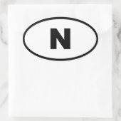 Norwegen Ovaler Aufkleber (Tasche)