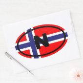 Norwegen Ovaler Aufkleber (Umschlag)