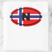 Norwegen Ovaler Aufkleber (Tasche)