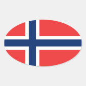 NORWEGEN OVALER AUFKLEBER (Vorderseite)