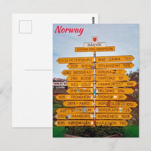 Norwegen Postkarte (Vorne/Hinten)