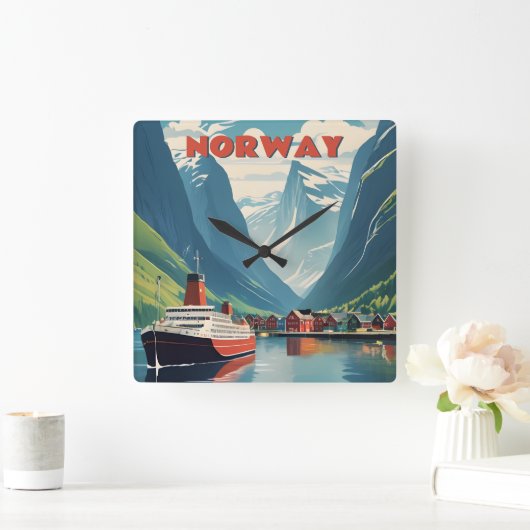 Norwegen Quadratische Wanduhr (Zuhause)