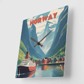 Norwegen Quadratische Wanduhr (Winkel)