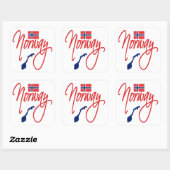 Norwegen Quadratischer Aufkleber (Blatt)