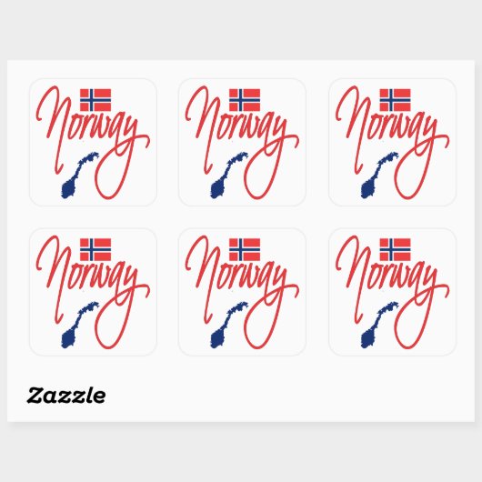 Norwegen Quadratischer Aufkleber (Blatt)