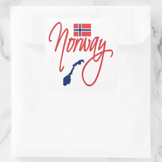 Norwegen Quadratischer Aufkleber (Tasche)