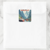 Norwegen Quadratischer Aufkleber (Tasche)