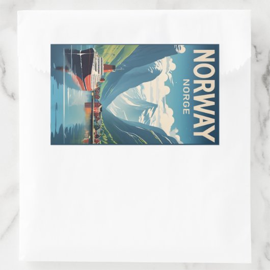 Norwegen Rechteckiger Aufkleber (Tasche)