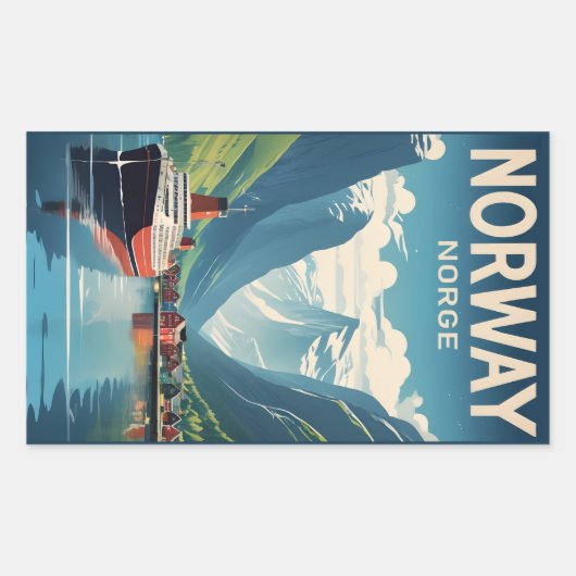 Norwegen Rechteckiger Aufkleber (Vorderseite)