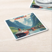 Norwegen Rechteckiger Pappuntersetzer (angewinkelt)