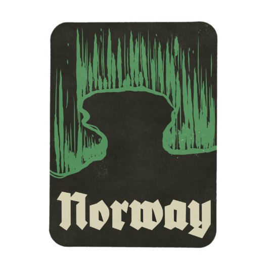 Norwegen Reise Skiposter Magnet (Vertikal)