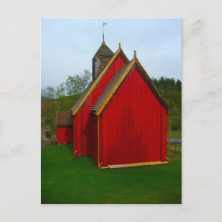 Norwegen, Rote Dorfkirche Postkarte